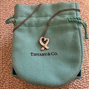 Tiffany & Co. Sterling Silver 925 Picasso Loving Heart Pendant with Diamond